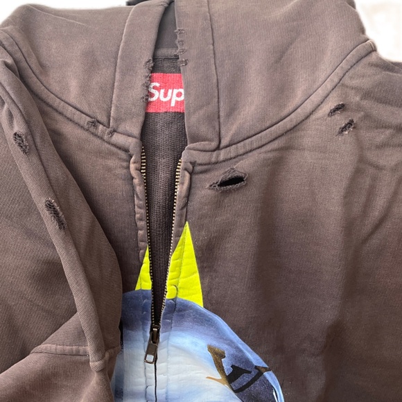 Supreme - LV Skull Hoodie Washed Distressed - Picture 4 of 8